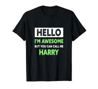 Awesome Harry Saying Funny Harry Name Value Graphic T-Shirt, Men, Black, XL