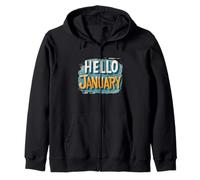 Awesome Hello January Emblem Costume Zip Hoodie