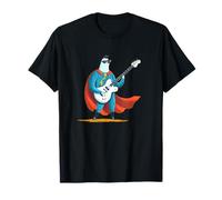 Awesome Hero Cape Costume with Guitar for Rock Fans T-Shirt