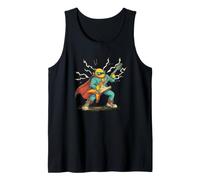 Awesome Hero Look with Cape and Guitar Tank Top