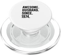 Awesome Husband Since 1974 52nd wedding anniversary 52 years PopSockets PopGrip for MagSafe