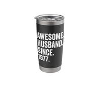 Awesome Husband Since 1977 49th Wedding Anniversary 49 Years Stainless Steel Insulated Tumbler