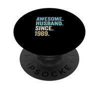 Awesome Husband Since 1989 37th wedding anniversary 37 years PopSockets Adhesive PopGrip