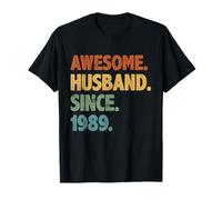 Awesome Husband Since 1989 Retro 37th Wedding Anniversary T-Shirt