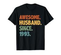 Awesome Husband Since 1993 Retro 33rd Wedding Anniversary T-Shirt