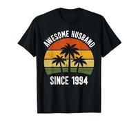 Awesome Husband Since 1994 Retro Tropical 32nd Anniversary T-Shirt