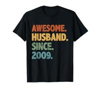 Awesome Husband Since 2009 Retro 17th Wedding Anniversary T-Shirt