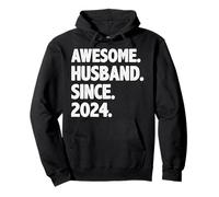 Awesome Husband Since 2024 Retro 2nd Wedding Anniversary Pullover Hoodie