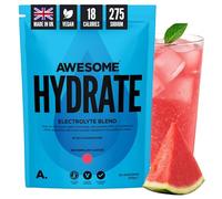 Awesome Hydrate - Vegan Electrolytes Powder - 270g Instant Electrolytes Powder - Sodium, Zero Calorie, Potassium Supplements - Vegan & Gluten-Free Hydration Supplement - (Watermelon Flavour, 270g