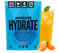 Awesome Hydrate - Vegan Electrolytes Powder - 270g Instant Electrolytes Powder - Sodium, Zero Calorie, Potassium Supplements - Vegan & Gluten-Free Hydration Supplement - (Orange Flavour, 270g)
