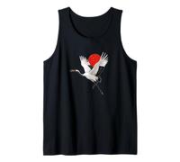 Awesome Japanese Flag and Crane for Animals and Cranes Fans Tank Top