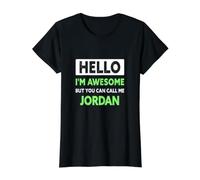 Awesome Jordan Saying Funny Jordan Name Value Graphic T-Shirt, Women, Black, XS