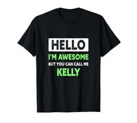 Awesome Kelly Saying Funny Kelly Name Value Graphic T-Shirt, Men, Black, L