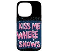 Awesome Kiss me where it Snows Speech for Naughty Christmas Case for iPhone 14 Pro
