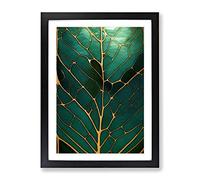 Awesome Leaf Framed Wall Art Print A2 Black