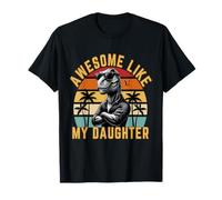 Awesome Like My Daughter Dino Dad Dinosaur Fathers Day T-Shirt