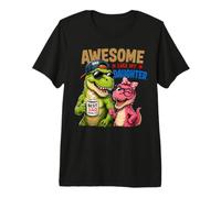 Awesome Like My Daughter Dinosaur Dad Premium T-Shirt