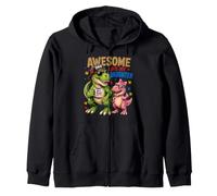 Awesome Like My Daughter Dinosaur Dad Zip Hoodie