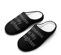 Awesome Like My Daughter Men's House Slippers Memory Foam Washable Cotton Slip on Home Shoes