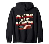 Awesome Like My Daughter Retro Fathers Day Dad Men Daddy Zip Hoodie