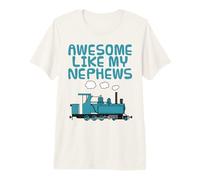 Awesome Like My Nephews, Fathers Day Steam Train Uncle Premium T-Shirt