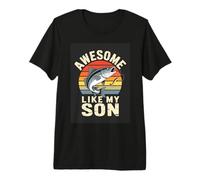 Awesome Like My Son Funny Fishing Bass Dad Premium T-Shirt