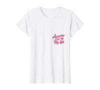 Awesome Like My Son Funny Mother's Day Mom Mum Mama Momma Value Graphic T-Shirt, Women, White, L