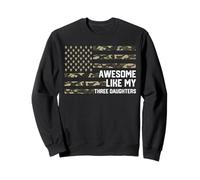 Awesome Like My Three Daughters Fathers Day Dad Of 3 Daddy Sweatshirt