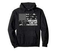 Awesome Like My Twin Daughters Fathers Day Dad Of Twins Camo Pullover Hoodie