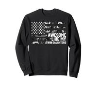 Awesome Like My Twin Daughters Fathers Day Dad Of Twins Camo Sweatshirt