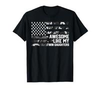Awesome Like My Twin Daughters Fathers Day Dad Of Twins Camo T-Shirt