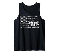 Awesome Like My Twin Daughters Fathers Day Dad Of Twins Camo Tank Top