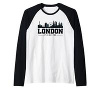 Awesome London is Calling Skyline T-Shirt Raglan Baseball Tee