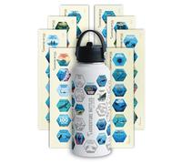 Awesome Maps Dive Adventure Bottle - Personalised Travel Stickers, 1 Litre Stainless Steel, BPA-Free, Leak-Proof