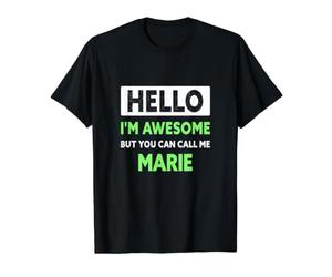 Awesome Marie Saying Funny Marie Name Value Graphic T-Shirt, Men, Black, L