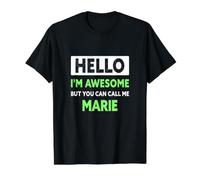 Awesome Marie Saying Funny Marie Name Value Graphic T-Shirt, Men, Black, M