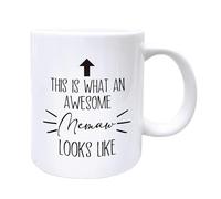 Awesome Memaw Mug 11Oz - "This is What an Awesome Memaw Looks Like" Ceramic Coffee Cup, Christmas/Mother's Day Gift from Grandkids