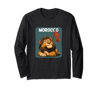 Awesome Morocco Lion Costume with Flag Long Sleeve T-Shirt