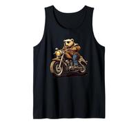 Awesome Motorbike Bear Costume with Sunglasses Tank Top