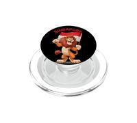 Awesome Patriotic Lion with Singapore Flag Costume PopSockets PopGrip for MagSafe