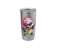 Awesome Pink Muffin with Electric Guitar for Cakes Lovers Stainless Steel Insulated Tumbler