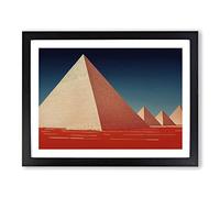 Awesome Pyramids Framed Print | A2 Black Framed Wall Art | Ready to Hang | Modern Cityscape Picture | Living Room Bedroom Lounge Office