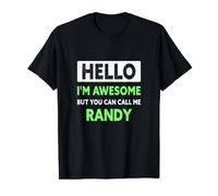 Awesome Randy Saying Funny Randy Name Value Graphic T-Shirt, Men, Black, L