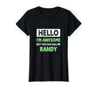 Awesome Randy Saying Funny Randy Name Value Graphic T-Shirt, Women, Black, S
