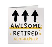 Awesome Retired Geographer Card - Square Greeting Card for Retirement - Funny Work Gift -Blank Inside