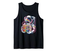 Awesome Retro Astronaut Reading a Cosmic Science Fiction Tank Top