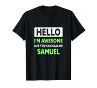 Awesome Samuel Saying Funny Samuel Name Value Graphic T-Shirt, Men, Black, L