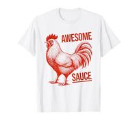 Awesome Sauce Funny Chicken Farmer Hen Poultry Pun Line Art T-Shirt