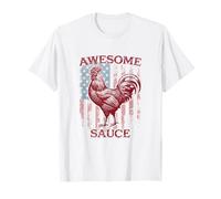 Awesome Sauce Tshirt Rooster Chicken Sauce American Flag USA T-Shirt