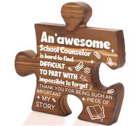 Awesome School Counselor Puzzle Plaque Sign, Inspirational Thank You Gift for Women Men, Desk Decor for Counselor Appreciation Week, Retirement, Birthday, Christmas, End of School Year TZ260